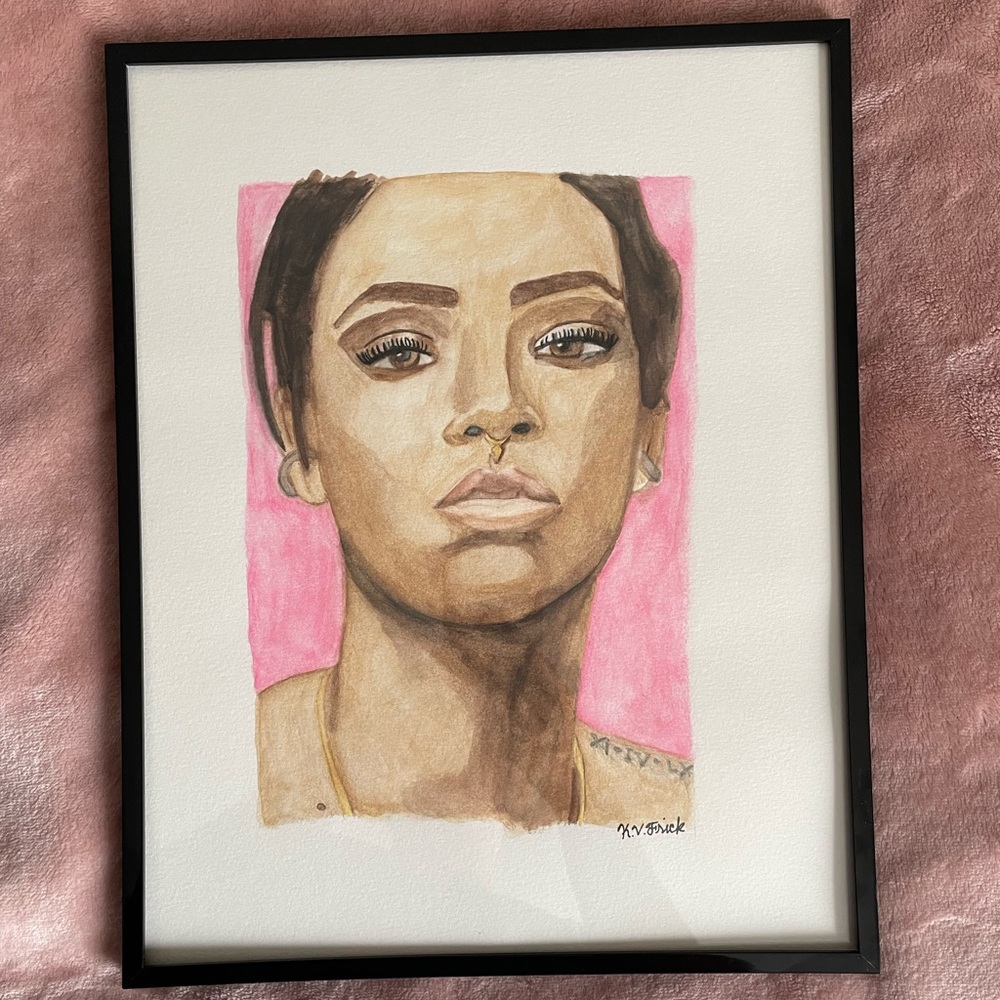 Original Rihanna Watercolor Painting